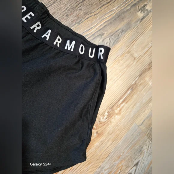 Under Armour Black Athletic Shorts with White Logo - Picture 6 of 10